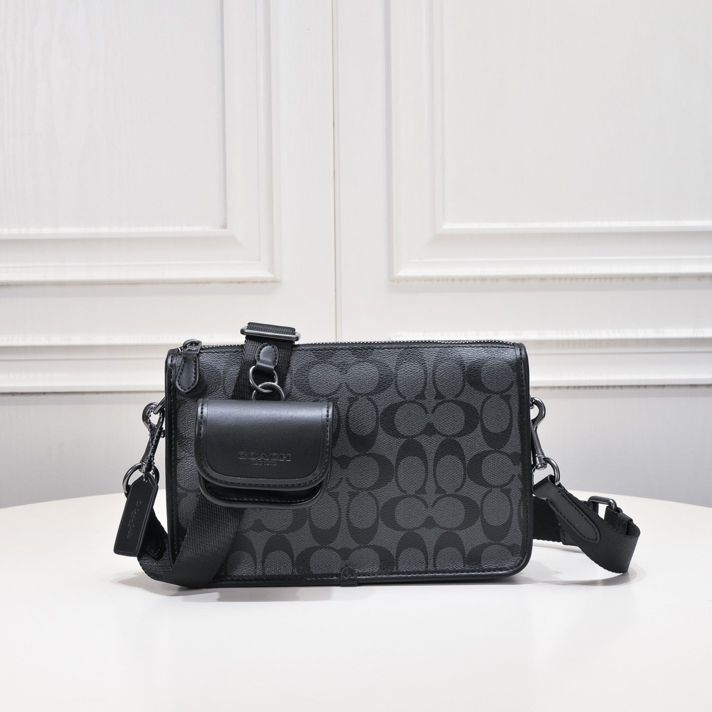 Coach Axel Compact Crossbody Bag Black