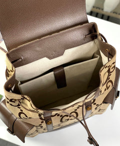 Mochila Gucci GG Jumbo Camel Ebony