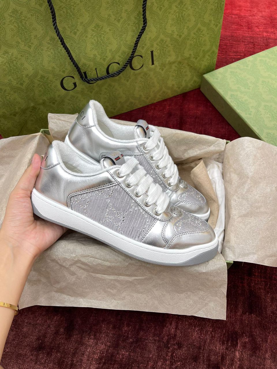 Gucci Screener GG Metallic Leather. ( Pronta entrega )