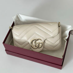 Gucci GG Marmont Mini Bag White.