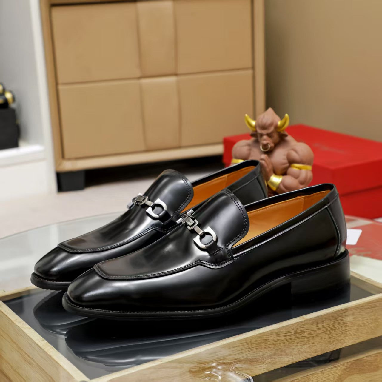 Ferragamo Mocassim Gancini Loafer Preto.