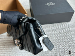Coach Tabby 26 Matelassê  Preto Ferragens Prata