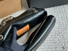 Coach Tabby 26 Matelassê  Preto Ferragens Prata