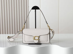 Coach Tabby Shoulder Bag 26 White Leather Gold Hardware.