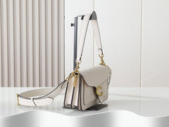 Coach Tabby Shoulder Bag 26 White Leather Gold Hardware.