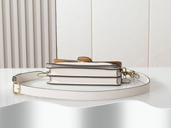 Coach Tabby Shoulder Bag 26 White Leather Gold Hardware.
