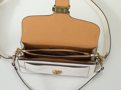 Coach Tabby Shoulder Bag 26 White Leather Gold Hardware.