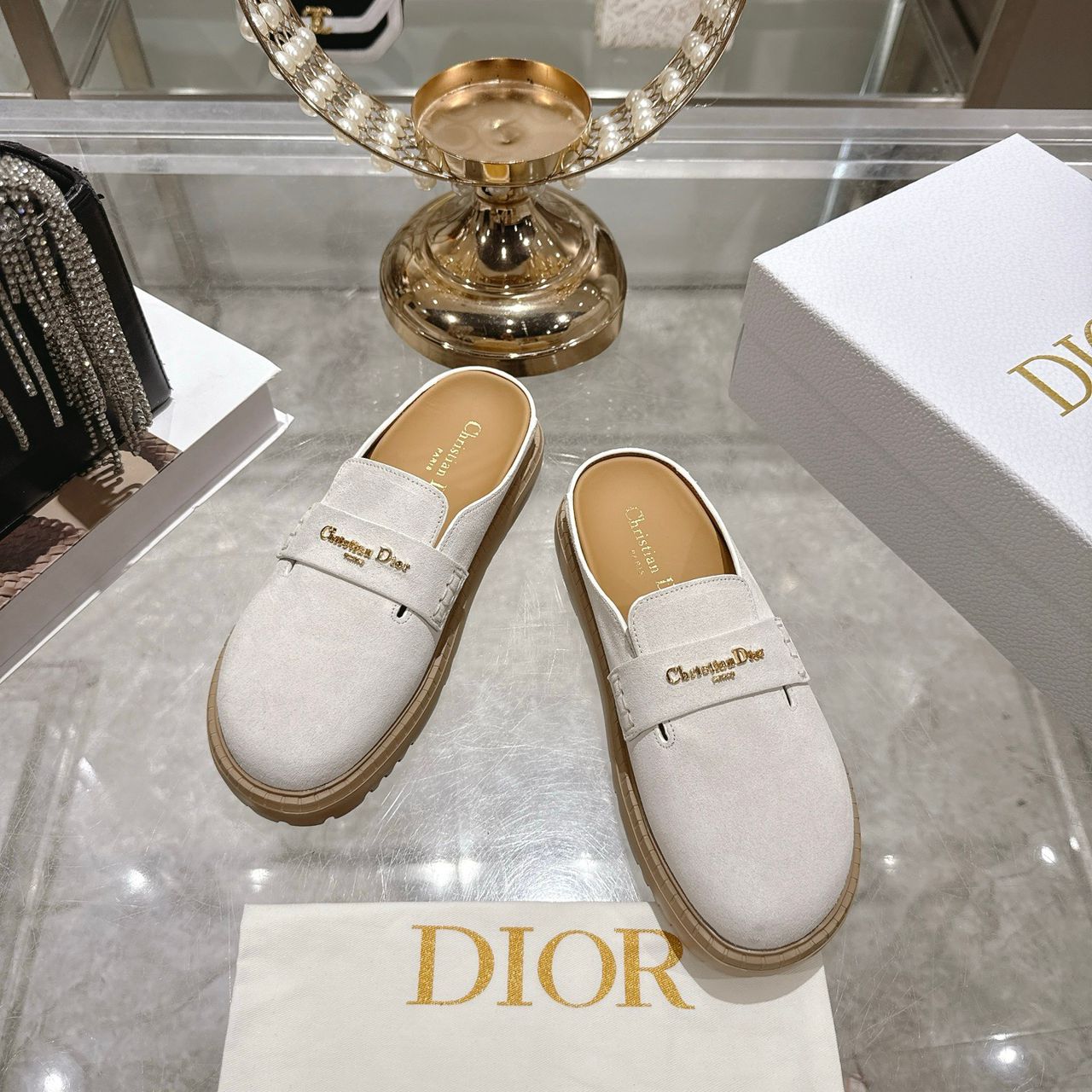 suede mule by Christian Dior