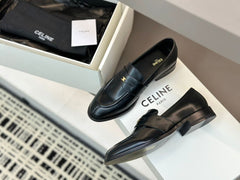 Celine Margaret Loafer with Triomphe Chain in Polished Bull