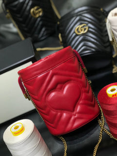 Gucci GG Marmont Mini Bucket Red Bag