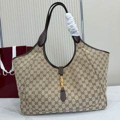 Gucci Jackie Tote Bag Beige Ebony .