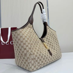 Gucci Jackie Tote Bag Beige Ebony .