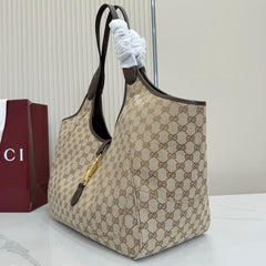 Gucci Jackie Tote Bag Beige Ebony .