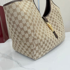 Gucci Jackie Tote Bag Beige Ebony .