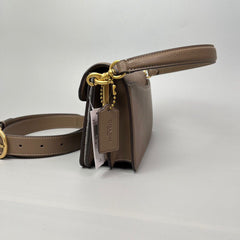 Coach Tabby Shoulder Bag Leather Brown .