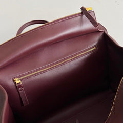 Bolsa Bottega Veneta Barbara Tote em Couro Bordô Estruturado .