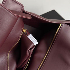 Bolsa Bottega Veneta Barbara Tote em Couro Bordô Estruturado .