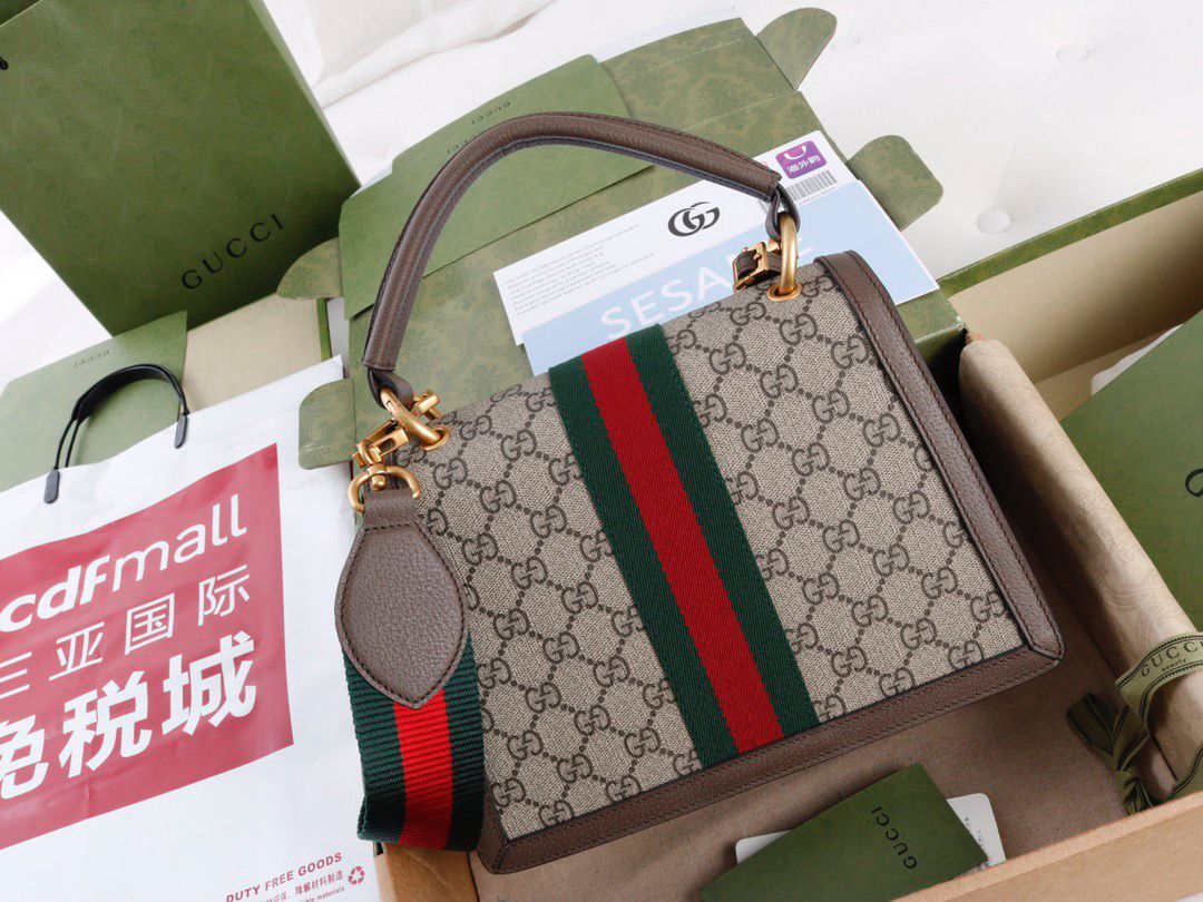 Gucci Queen Margaret Top Handle Bag GG Supreme Bee .