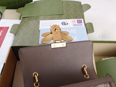 Gucci Queen Margaret Top Handle Bag GG Supreme Bee .
