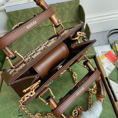Gucci Diana Jumbo GG Tote Bag Small Camel/Ebony