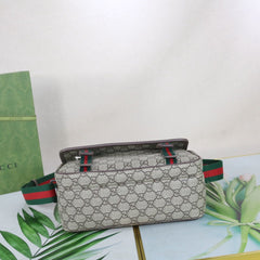 Gucci GG Supreme Web Messenger Bag Canvas Bege .