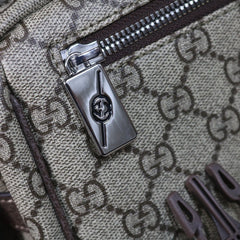 Gucci GG Supreme Web Messenger Bag Canvas Bege .