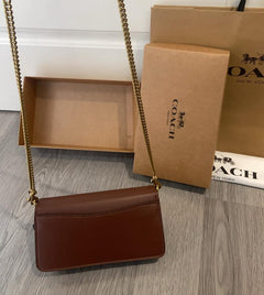 Coach Tabby Chain Crossbody 19 Signature Canvas Tan/Rust .