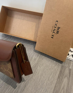 Coach Tabby Chain Crossbody 19 Signature Canvas Tan/Rust .