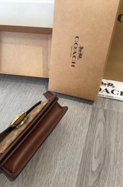 Coach Tabby Chain Crossbody 19 Signature Canvas Tan/Rust .