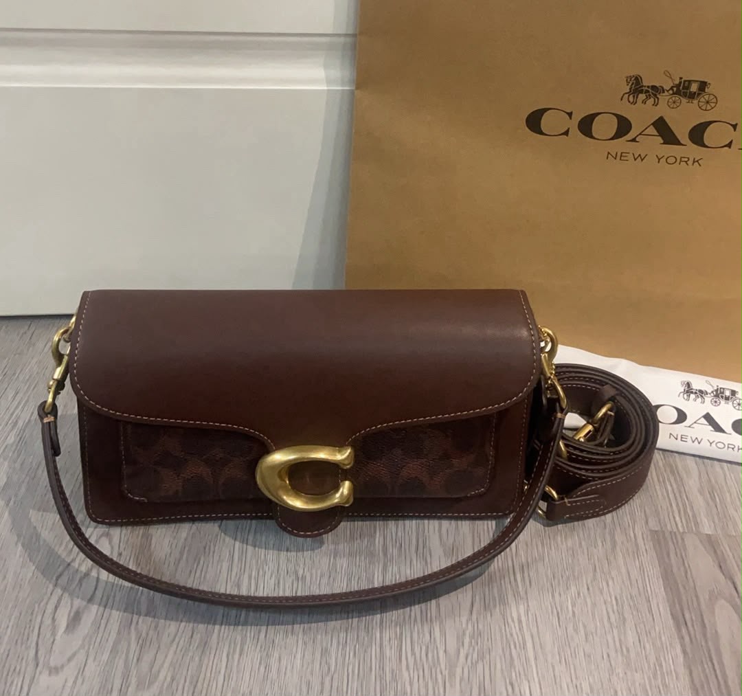 Coach Tabby Shoulder 20 Signature Dark Brown