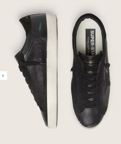 Golden Goose Super-Star em napa Preto estrela Preta .