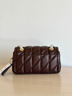 Coach Tabby 26 Matelassê  Brown Ferragens Douradas.