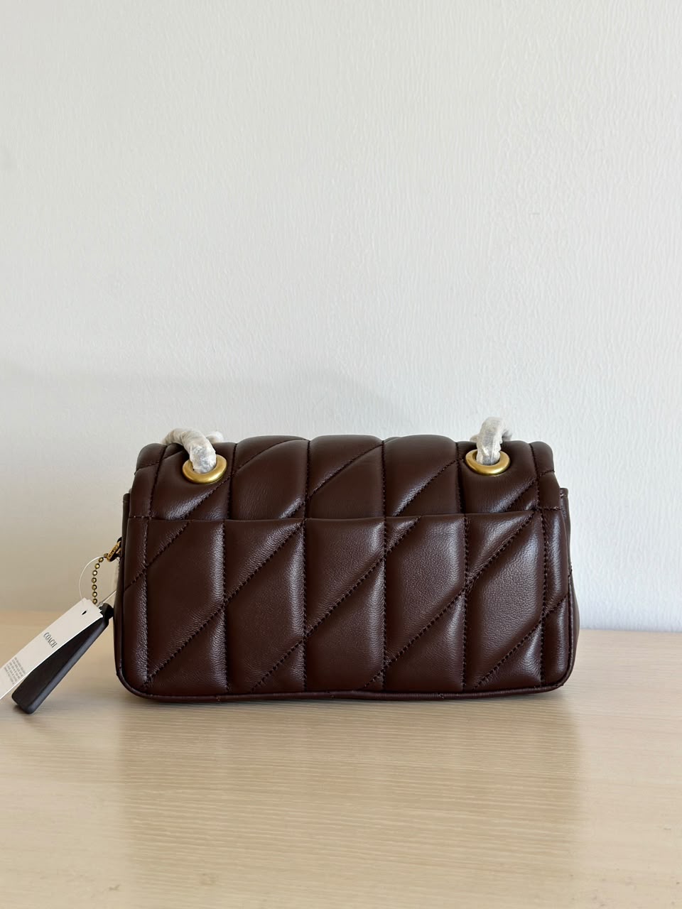Coach Tabby 26 Matelassê  Brown Ferragens Douradas.