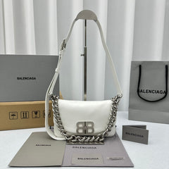 Balenciaga  Small BB Soft Flap Shoulder White