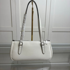 Coach Asher Shoulder Bag Shiny Crinkle Leather White