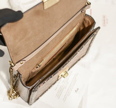 Coach Hutton Signature Snake Chain Bag Ferragens Douradas