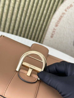 Delvaux Brillant Mini Leather Bag Beje Ferragens Prata