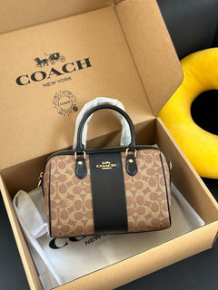 Coach Rowan Satchel Khaki Black