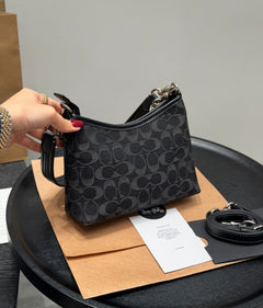 Coach Laurel Midnight Charm Shoulder Bag Black