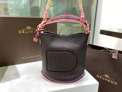 Delvaux Pin Mini Bucket Black / Pink
