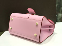 Delvaux Brillant Mini Leather Bag Pink Ferragens Prata