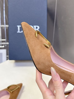 Scarpin Dior Initials Brown