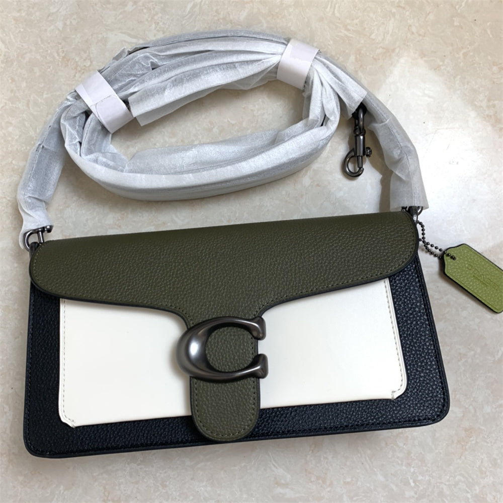 Coach Tabby Shoulder Bag 26 In Colorblock Pewter/Kelp Multi.