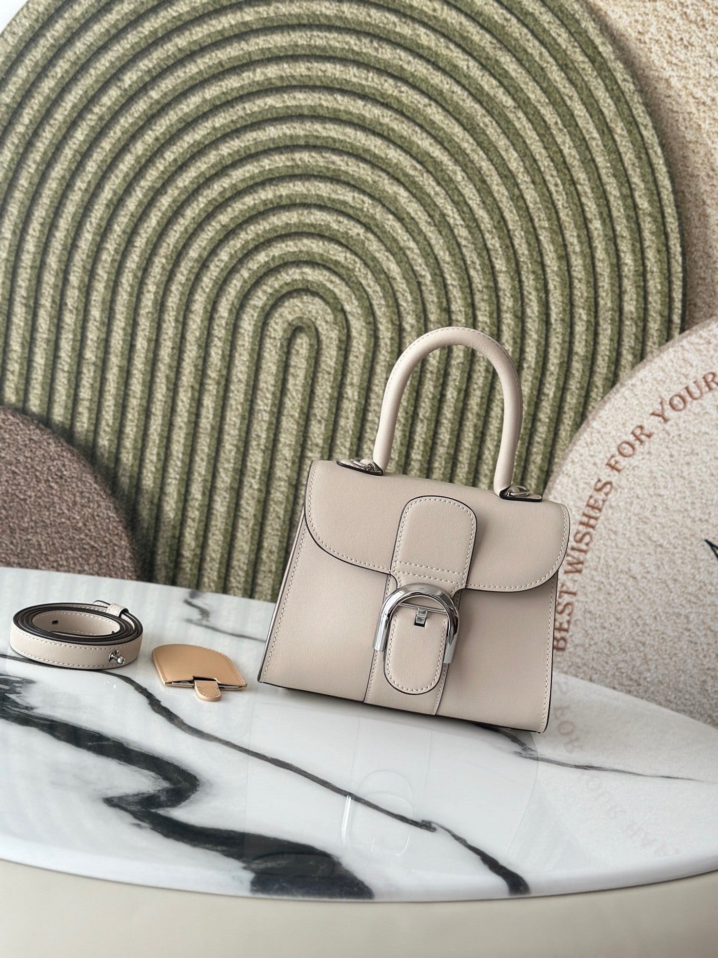 Delvaux Brillant Mini Leather Bag Off White