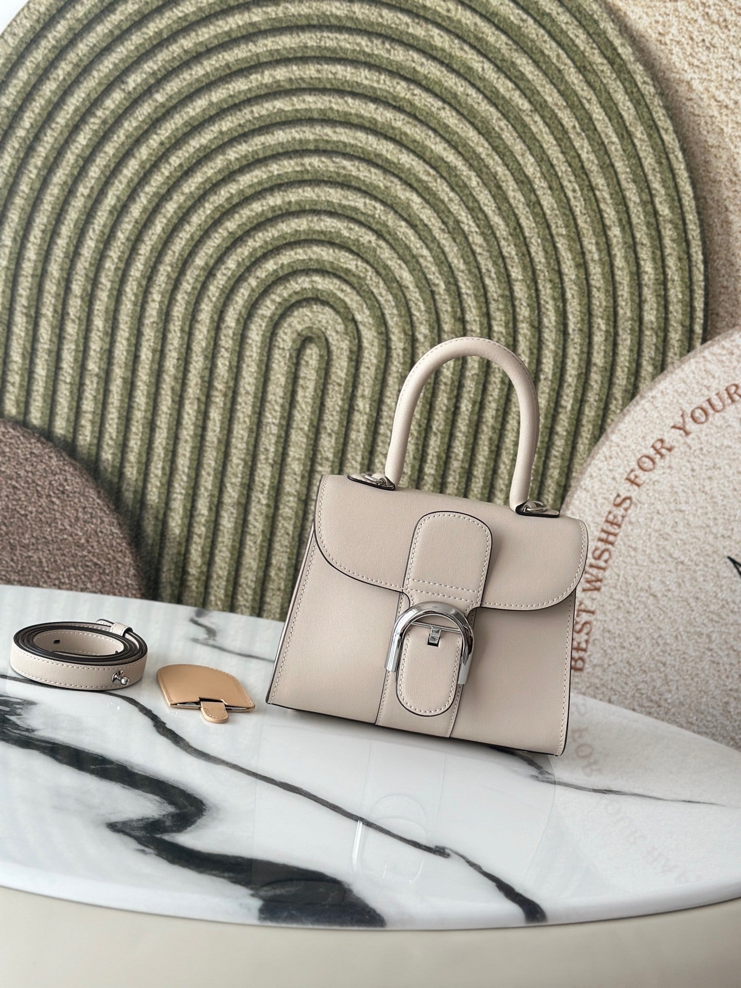 Delvaux Brillant Mini Leather Bag Off White