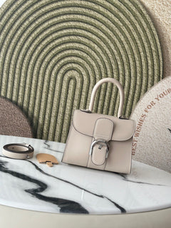 Delvaux Brillant Mini Leather Bag Off White