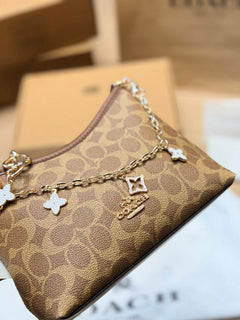 Coach Laurel Midnight Charm Shoulder Bag Brown