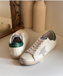 Golden Goose Superstar Leather Sneakers White/Green . ( Pronta entrega )