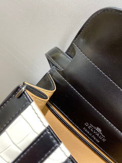 Delvaux Brillant MM Croco Black / White