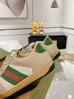 Gucci Screener GG Canvas White Perforated Leather